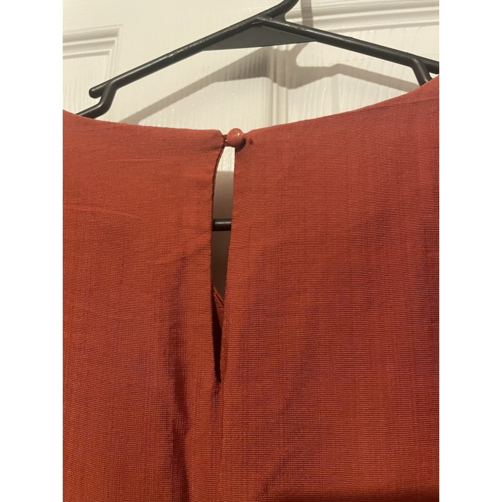 Umgee USA Embroidered Boho Shift Dress Small Rust Terracotta‎ Long Sleeve Floral - Picture 7 of 9